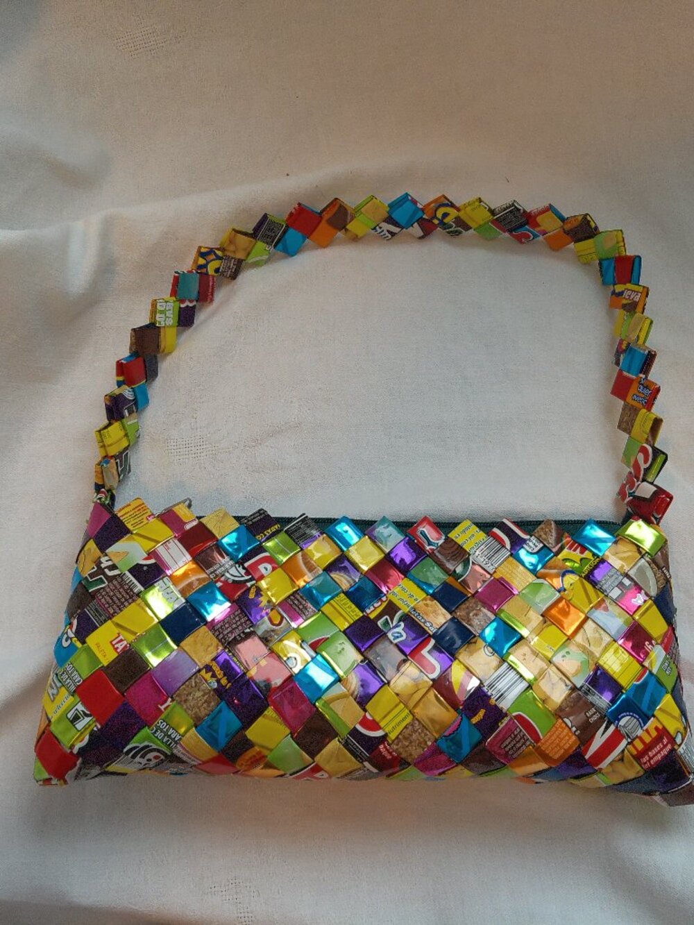 Candy Wrapper Clutch Purse 11 x 4.5 x 2.5 EUC